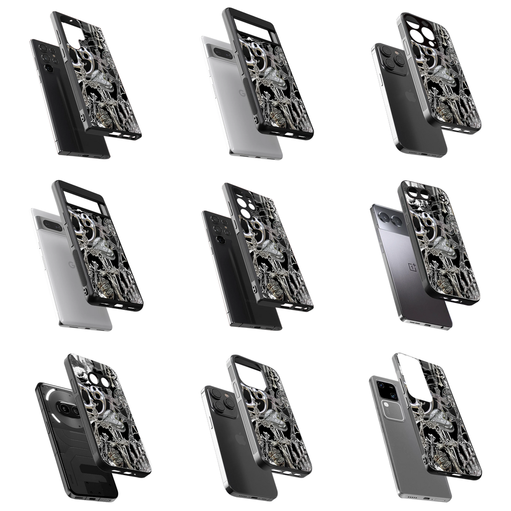 Durable Glass Back Mobile Case for iPhone, Samsung, OnePlus, Google Pixel, Redmi, Vivo, Oppo