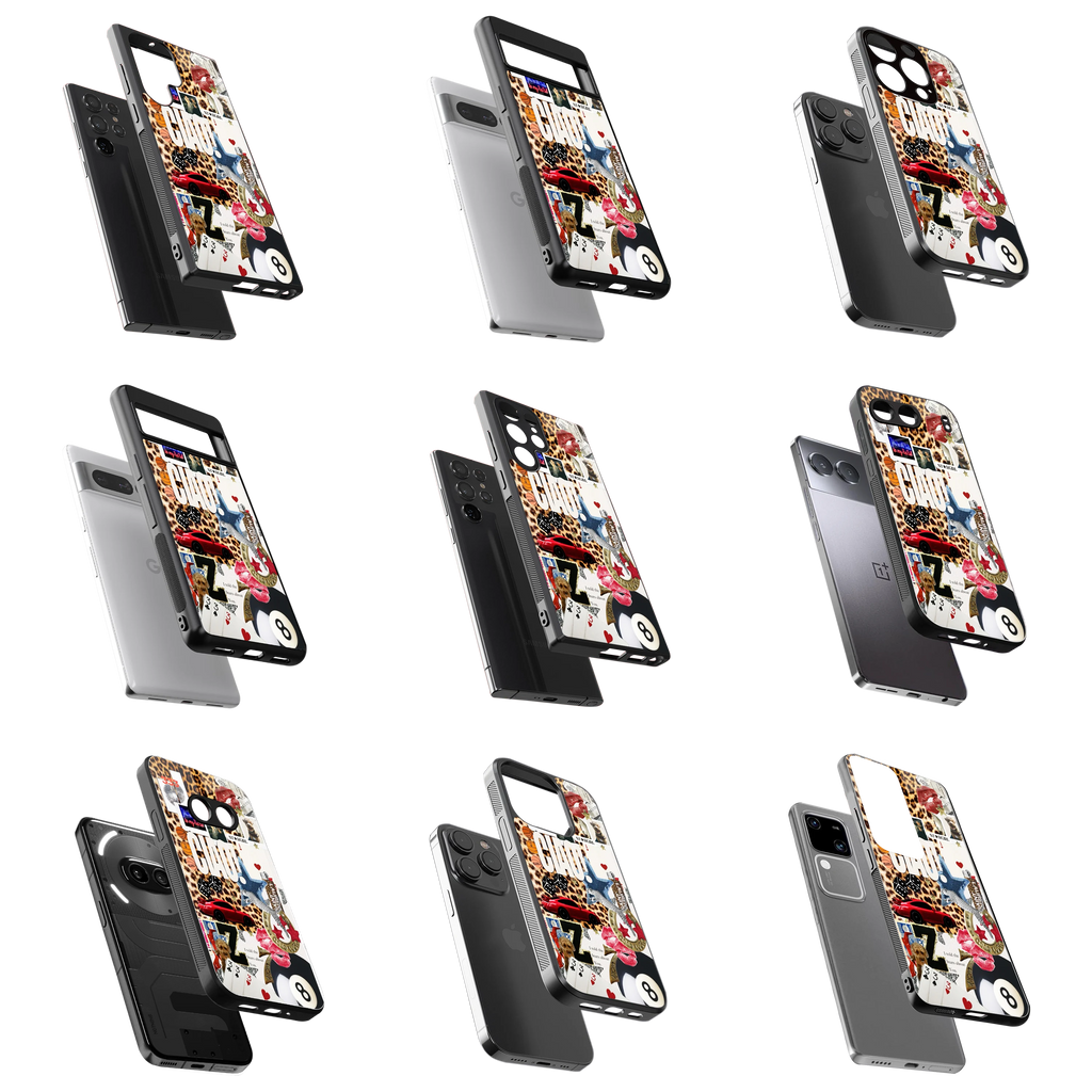 Durable Glass Back Mobile Case for iPhone, Samsung, OnePlus, Google Pixel, Redmi, Vivo, Oppo