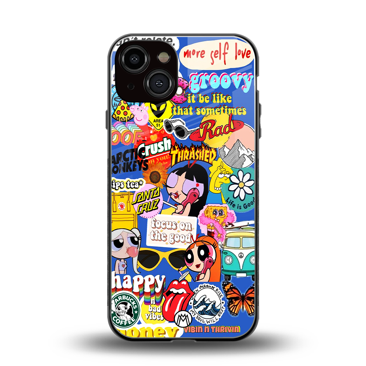 classic collage aesthetic back phone cover | glass case for iphone 13