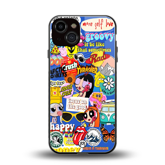 classic collage aesthetic back phone cover | glass case for iphone 13