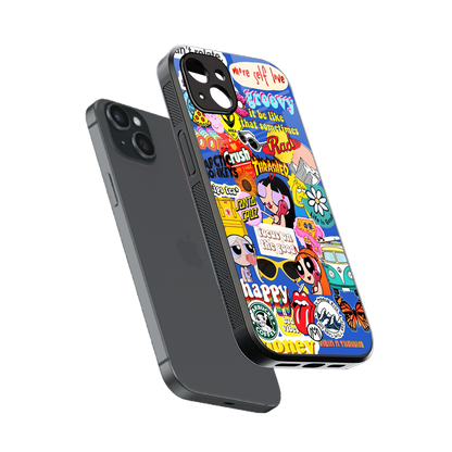 classic collage aesthetic back phone cover | glass case for iphone 14 plus