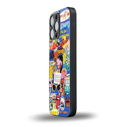 classic collage aesthetic back phone cover | glass case for iphone 14 pro max