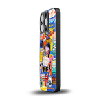 classic collage aesthetic back phone cover | glass case for iphone 15 pro