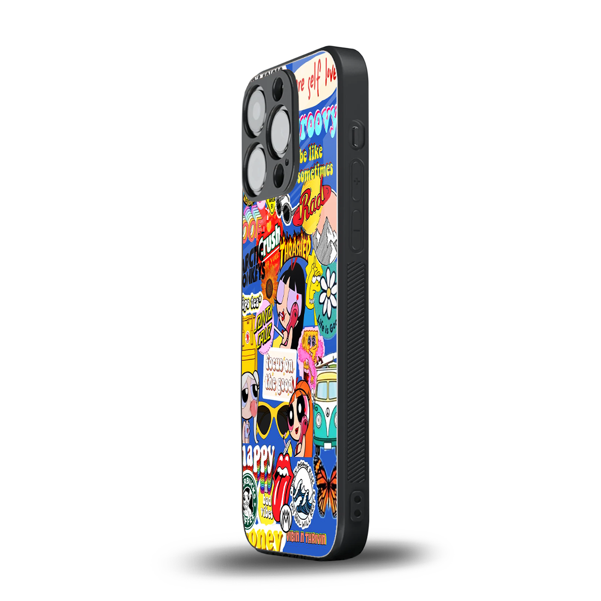 classic collage aesthetic back phone cover | glass case for iphone 14 pro