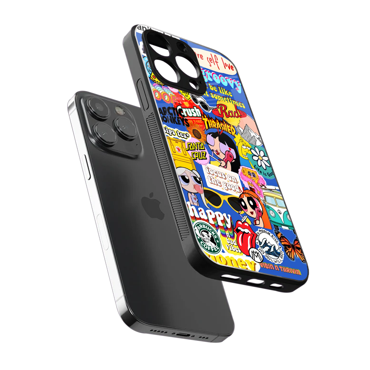 classic collage aesthetic back phone cover | glass case for iphone 16 pro max