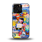 classic collage aesthetic back phone cover | glass case for iphone 16 pro