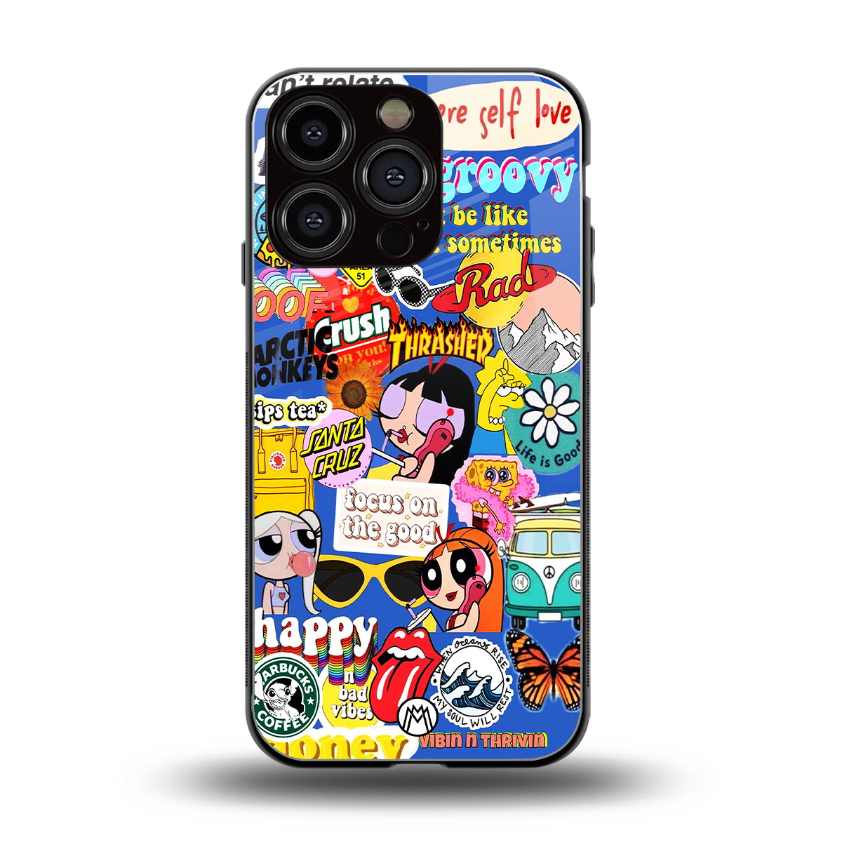 classic collage aesthetic back phone cover | glass case for iphone 16 pro