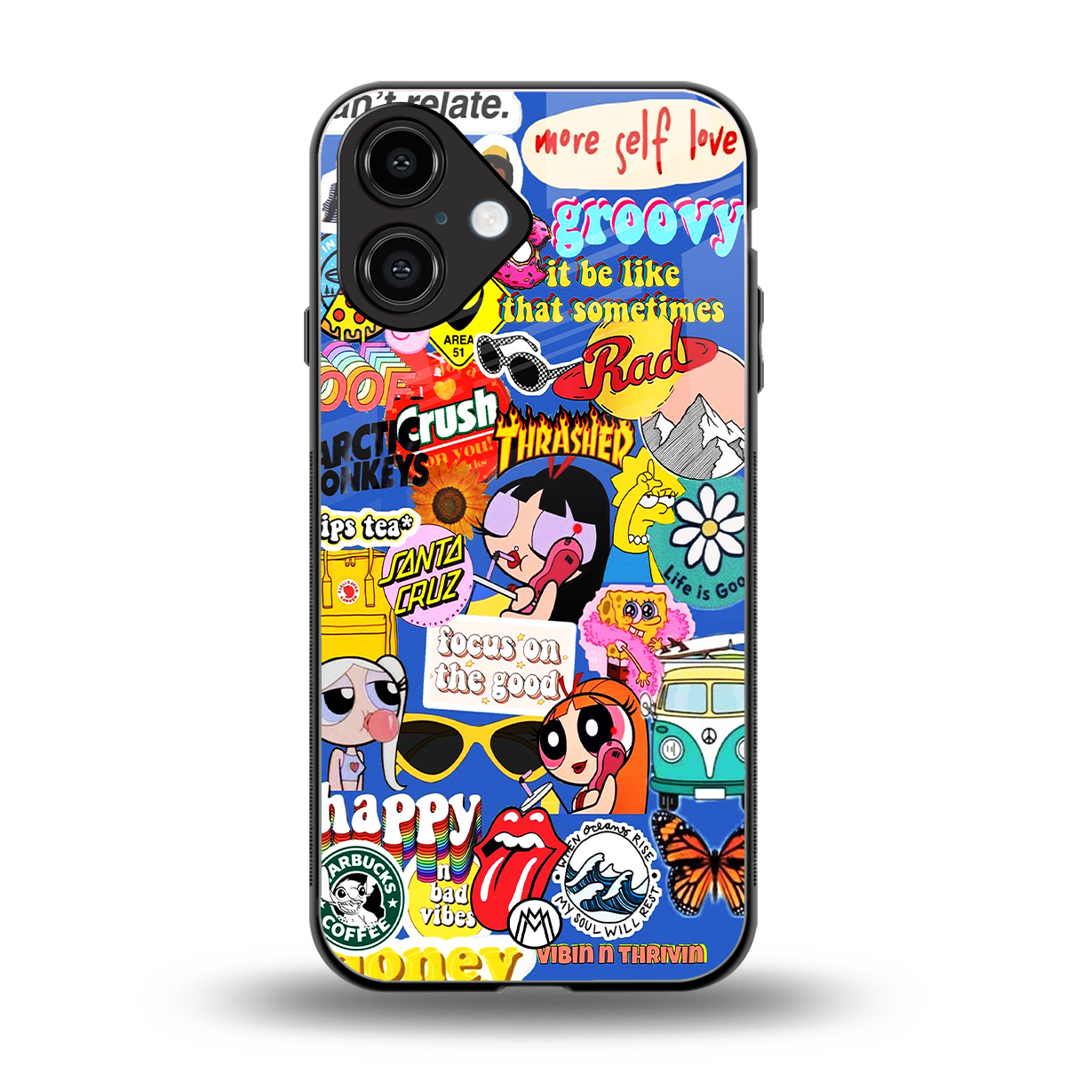 classic collage aesthetic back phone cover | glass case for iphone 16