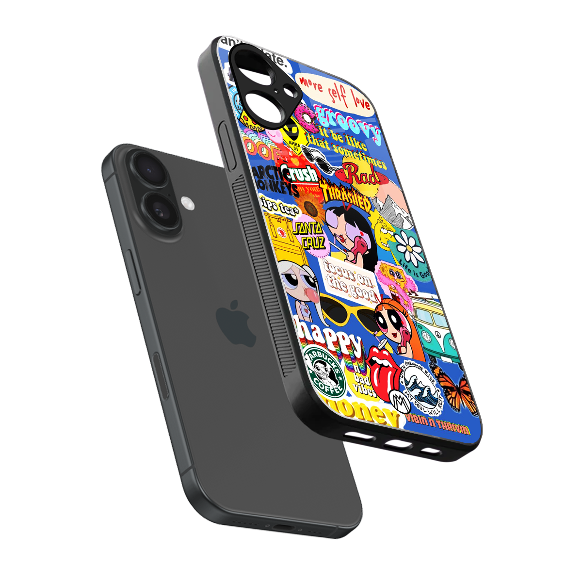 classic collage aesthetic back phone cover | glass case for iphone 16