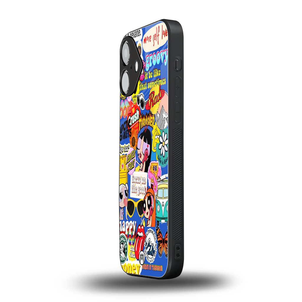 classic collage aesthetic back phone cover | glass case for iphone 16