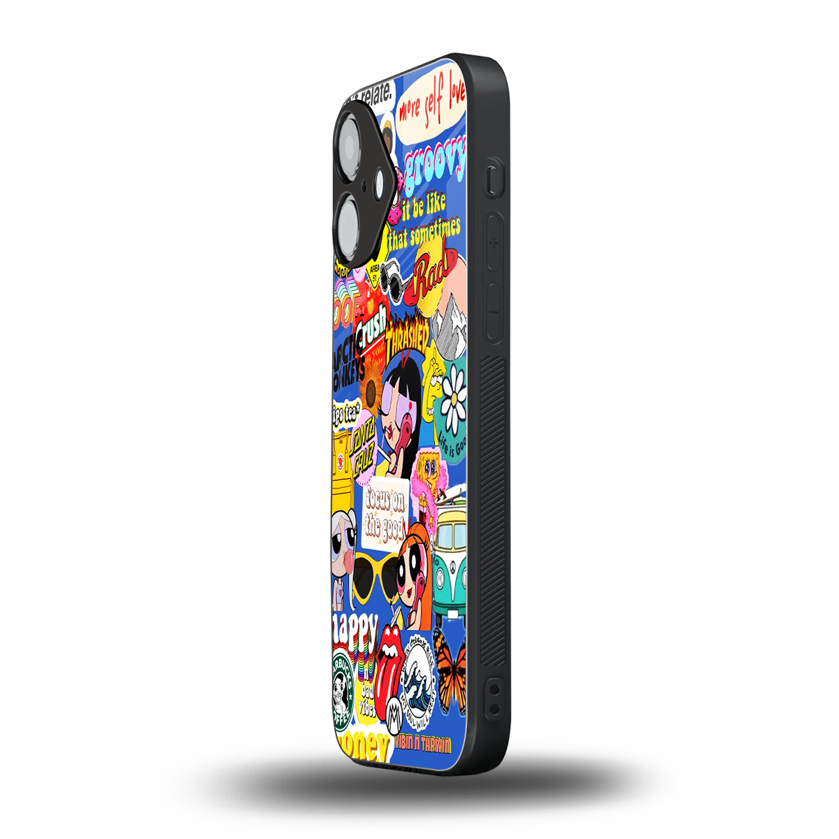 classic collage aesthetic back phone cover | glass case for iphone 16