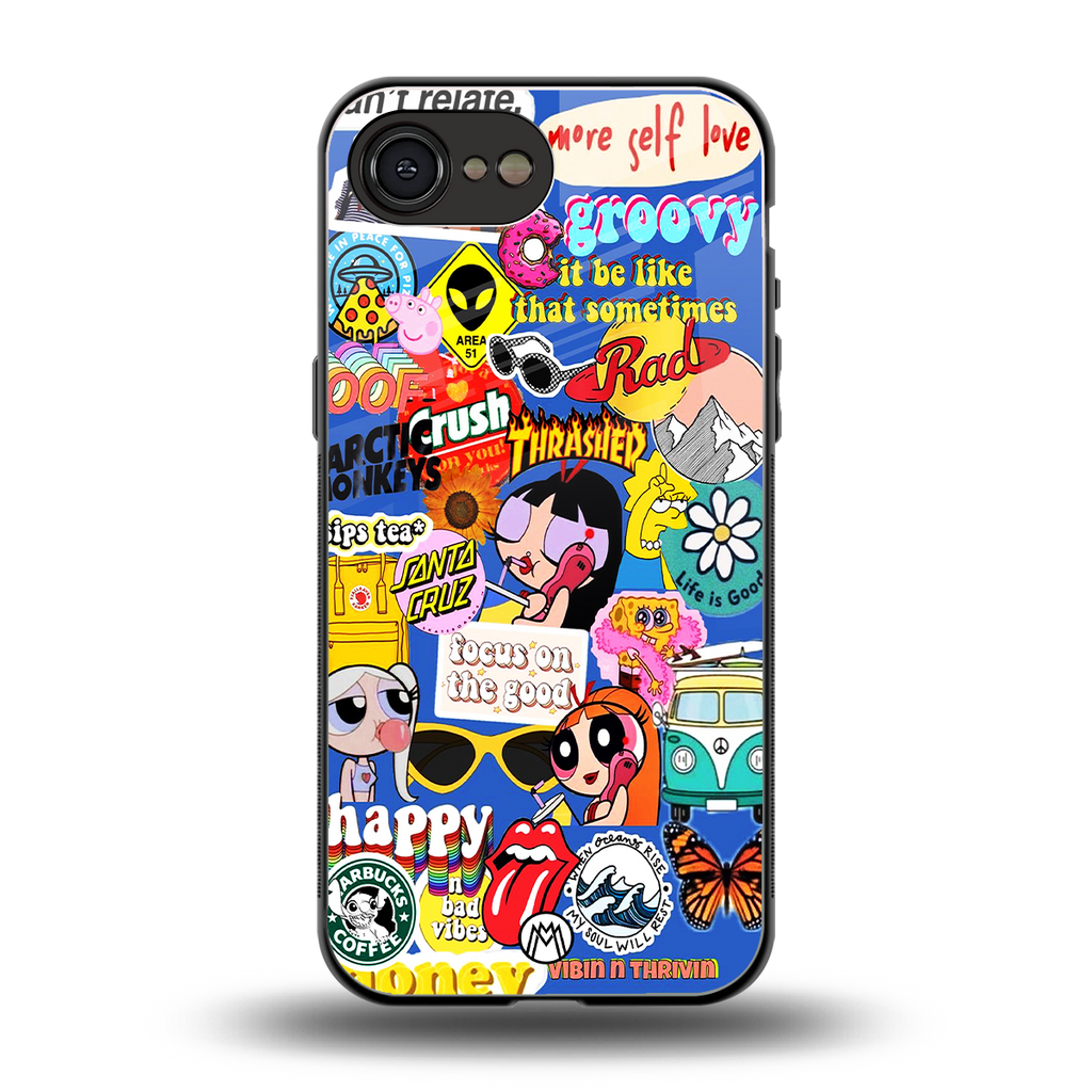 classic collage aesthetic back phone cover | glass case for iphone 16e