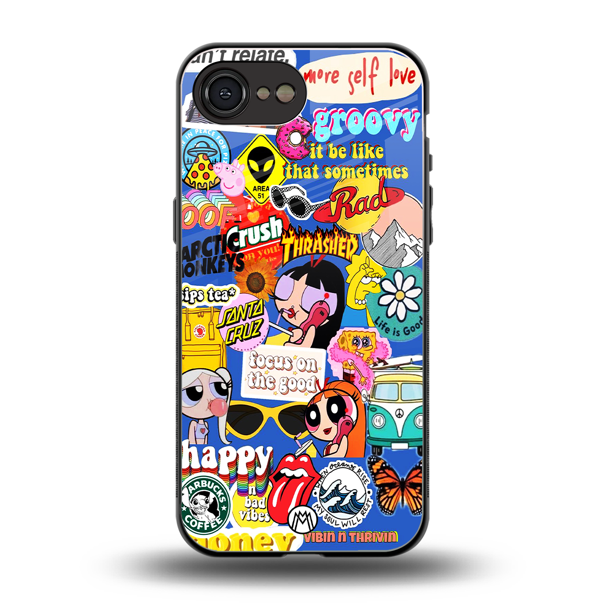 classic collage aesthetic back phone cover | glass case for iphone 16e