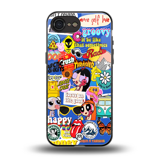 classic collage aesthetic back phone cover | glass case for iphone 16e