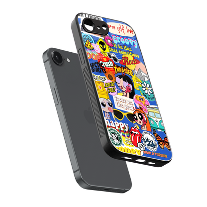 classic collage aesthetic back phone cover | glass case for iphone 16e