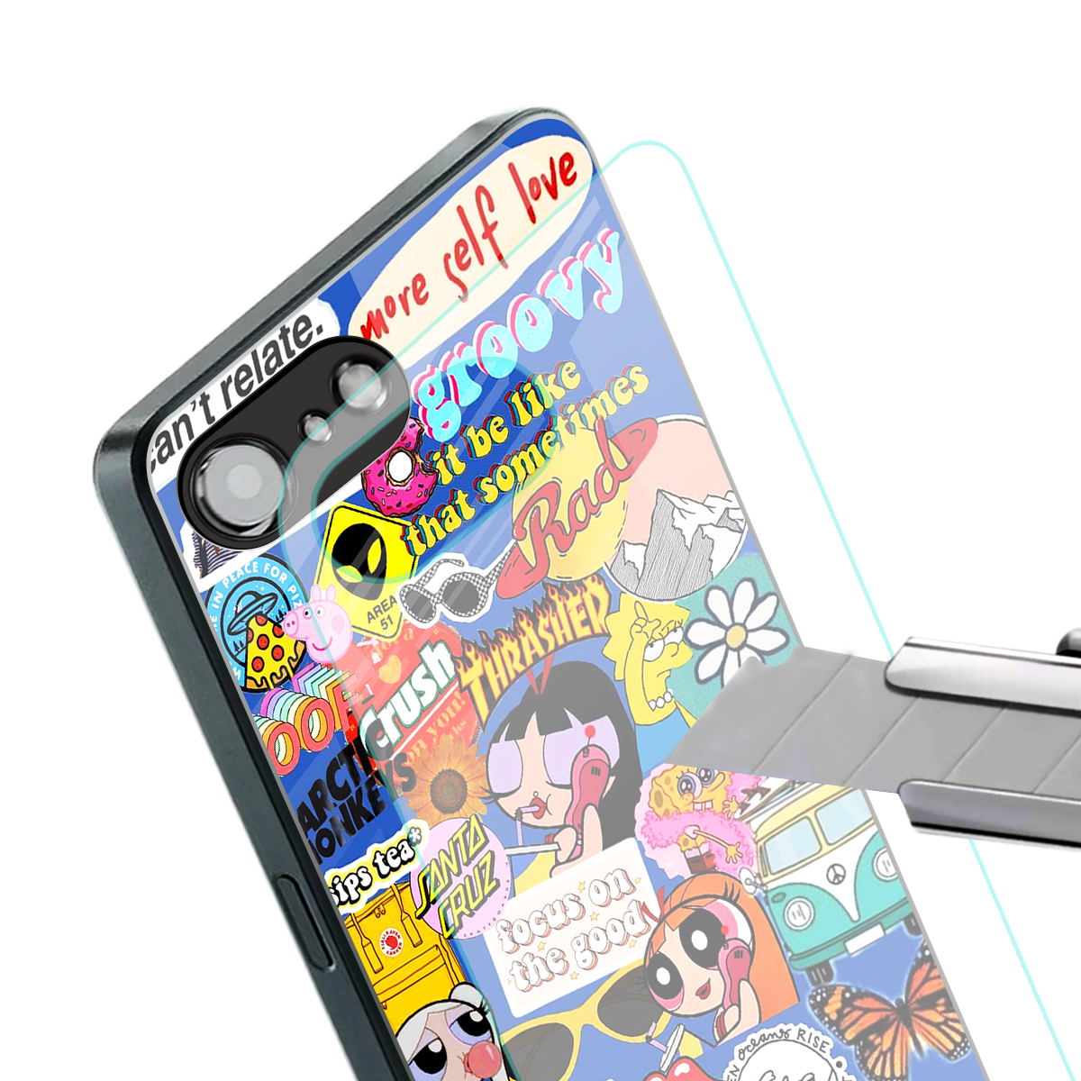 classic collage aesthetic back phone cover | glass case for iphone 16e