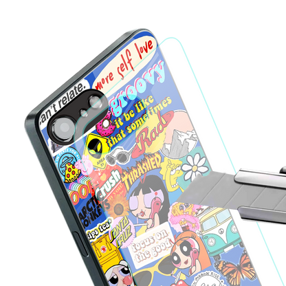 classic collage aesthetic back phone cover | glass case for iphone 16e