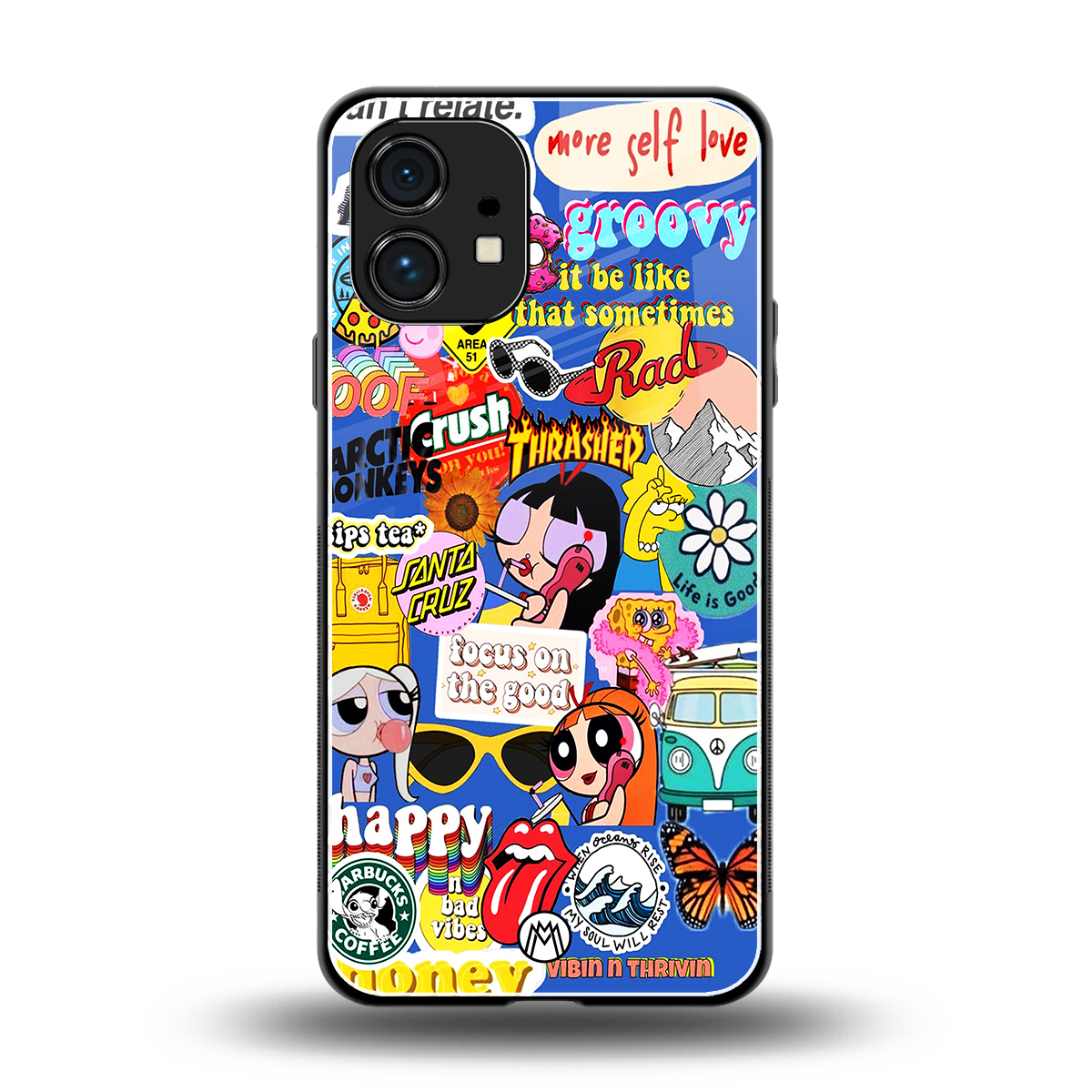 classic collage aesthetic back phone cover | glass case for nothing phone 1