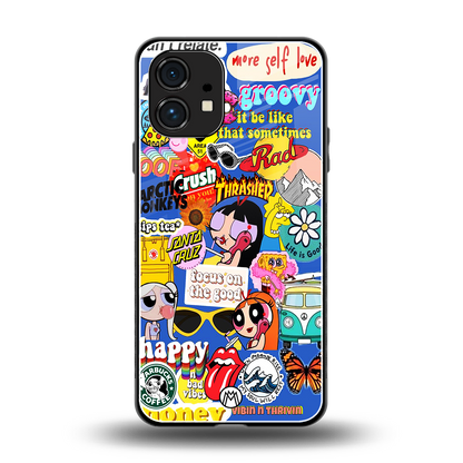 classic collage aesthetic back phone cover | glass case for nothing phone 1