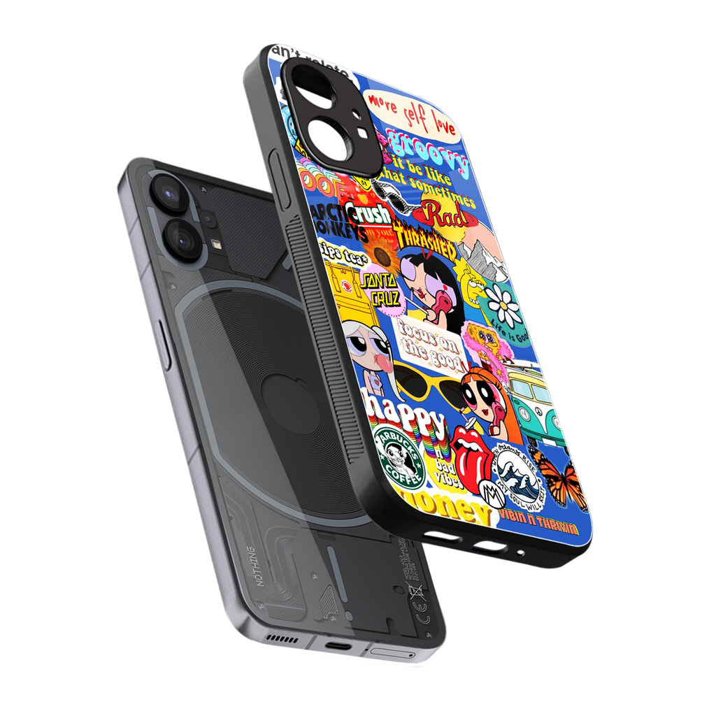 classic collage aesthetic back phone cover | glass case for nothing phone 1