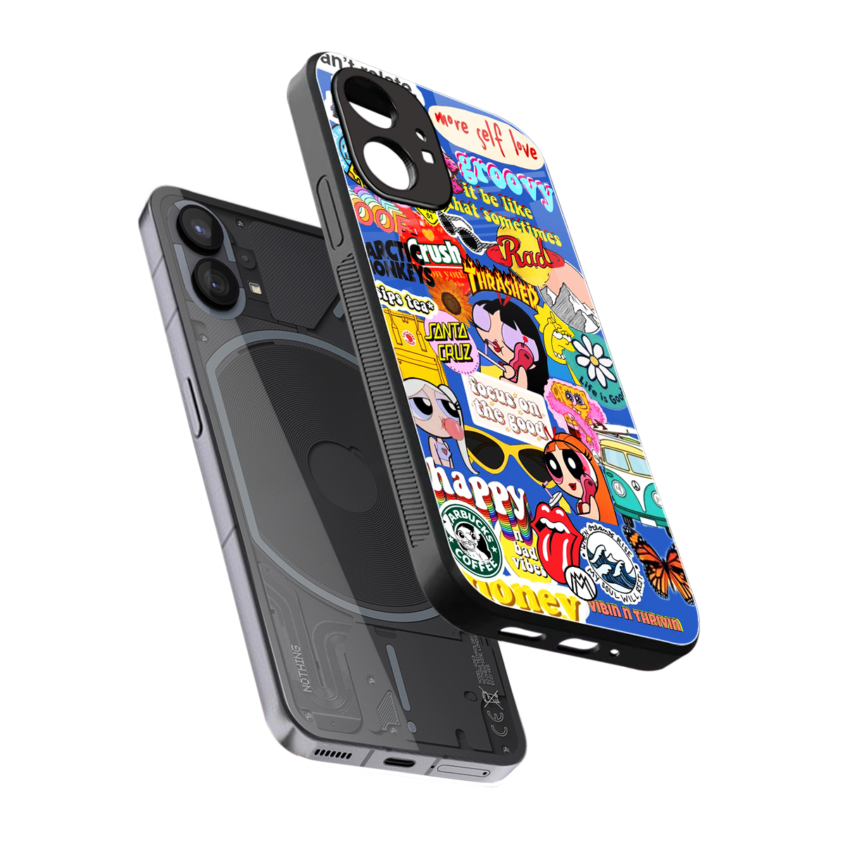 classic collage aesthetic back phone cover | glass case for nothing phone 1