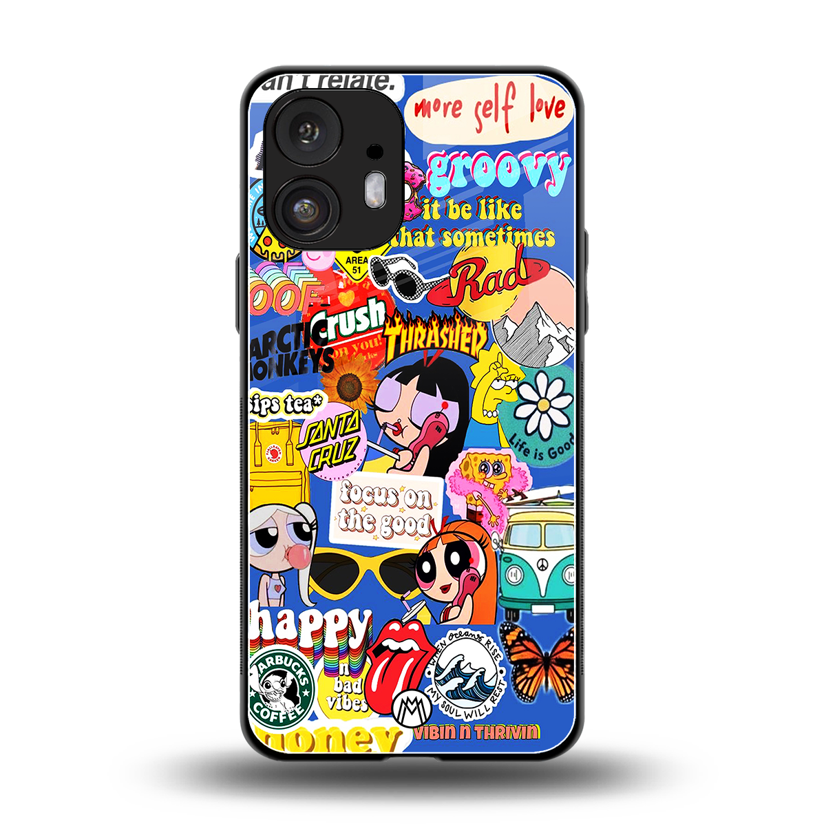 classic collage aesthetic back phone cover | glass case for nothing phone 2