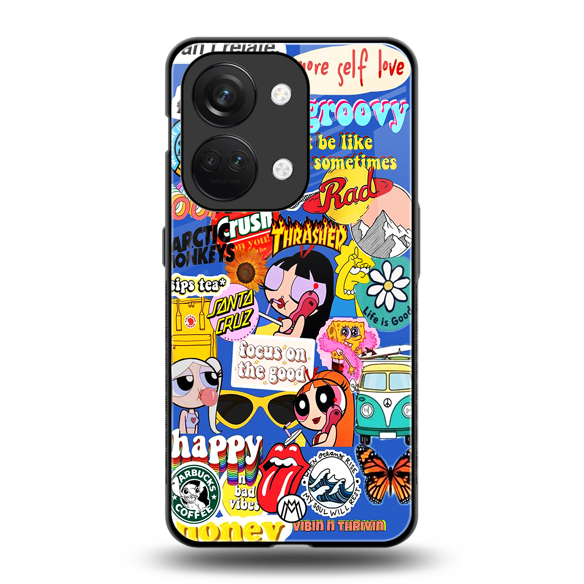 classic collage aesthetic back phone cover | glass case for oneplus nord 3