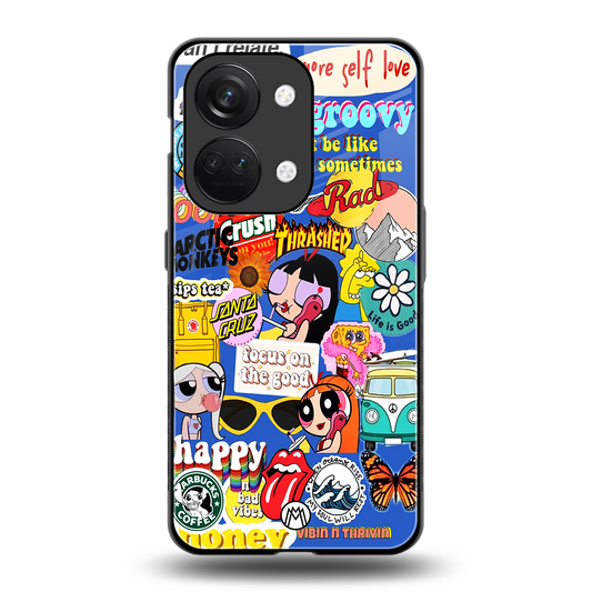 classic collage aesthetic back phone cover | glass case for oneplus nord 3
