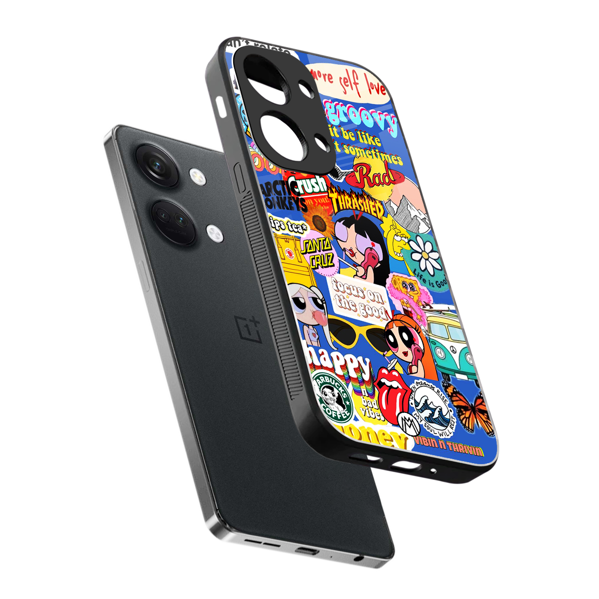 classic collage aesthetic back phone cover | glass case for oneplus nord 3