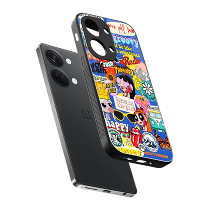 classic collage aesthetic back phone cover | glass case for oneplus nord 3