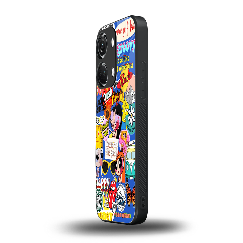 classic collage aesthetic back phone cover | glass case for oneplus nord 3