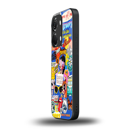 classic collage aesthetic back phone cover | glass case for oneplus nord 3