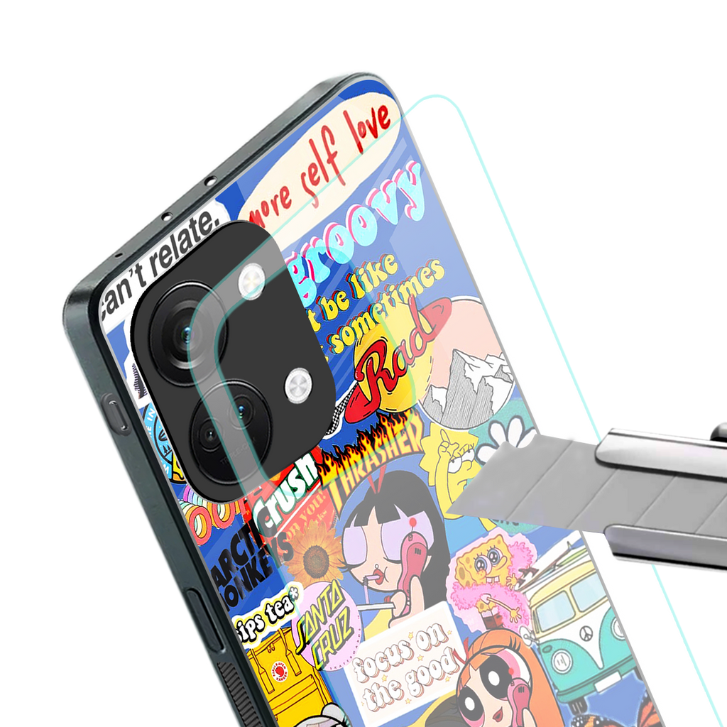 classic collage aesthetic back phone cover | glass case for oneplus nord 3