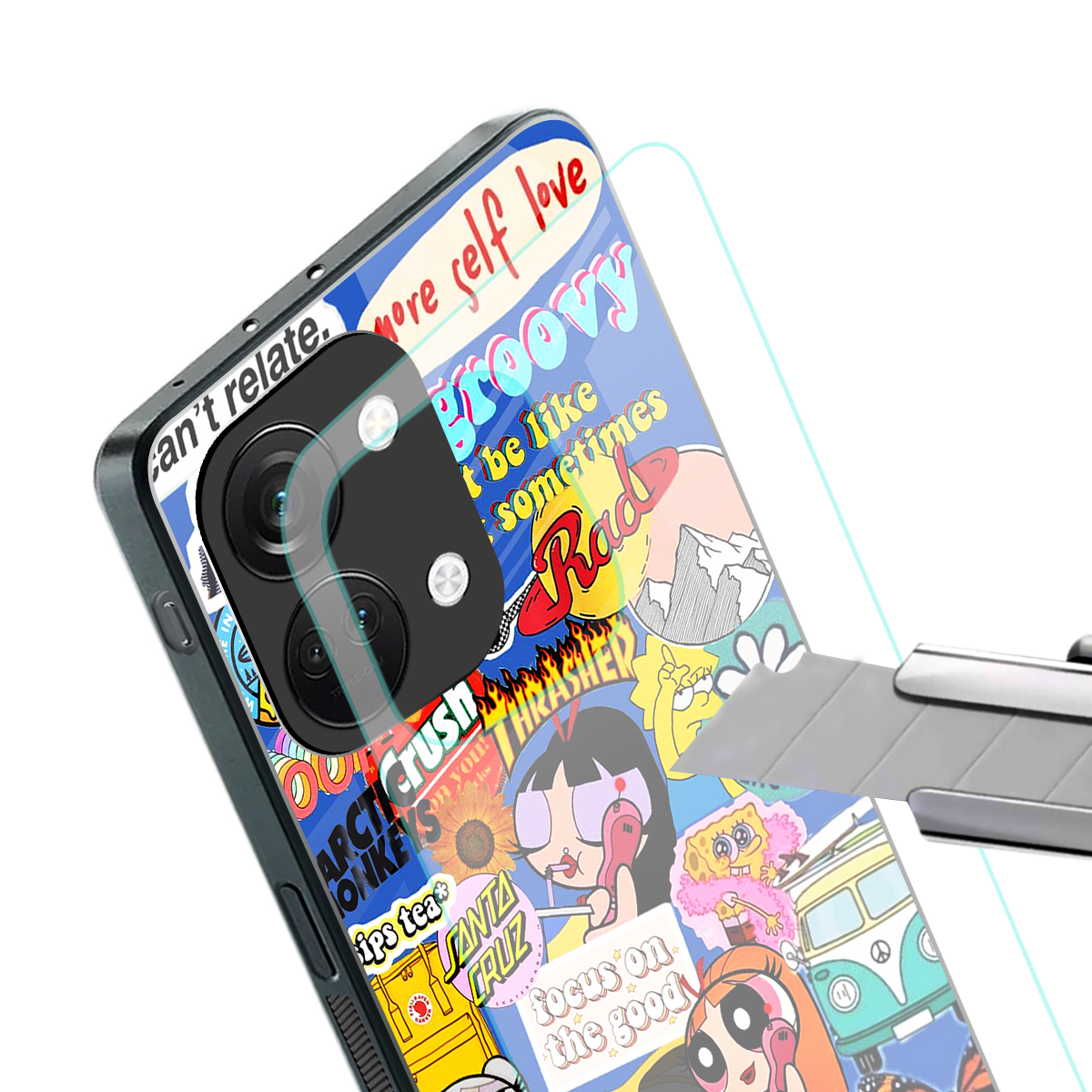 classic collage aesthetic back phone cover | glass case for oneplus nord 3