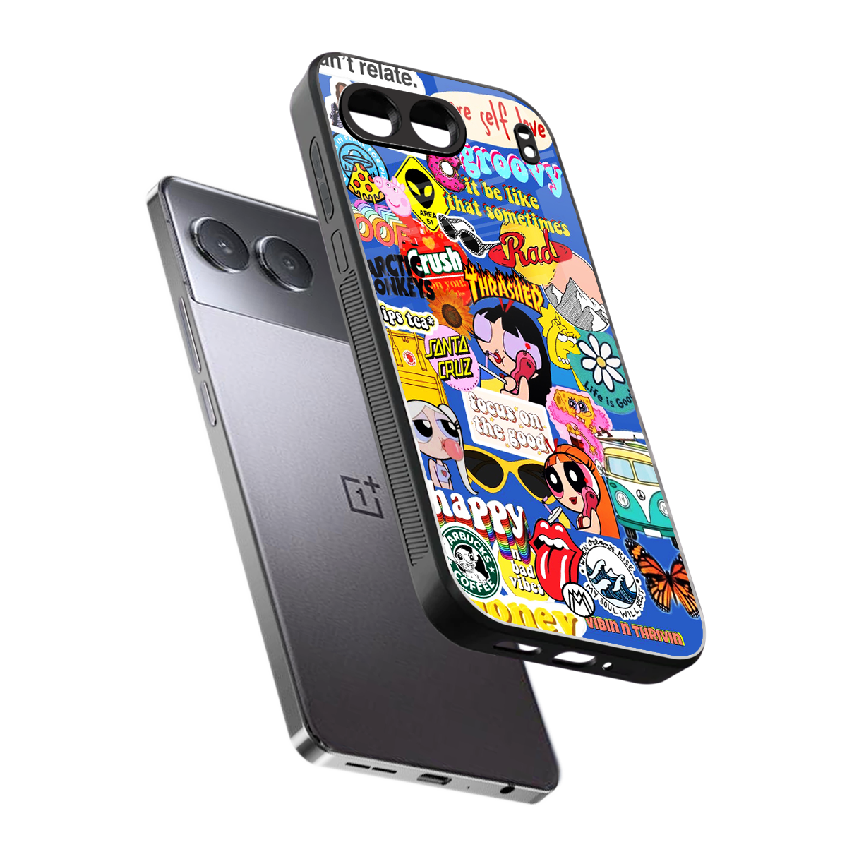 classic collage aesthetic back phone cover | glass case for oneplus nord 4