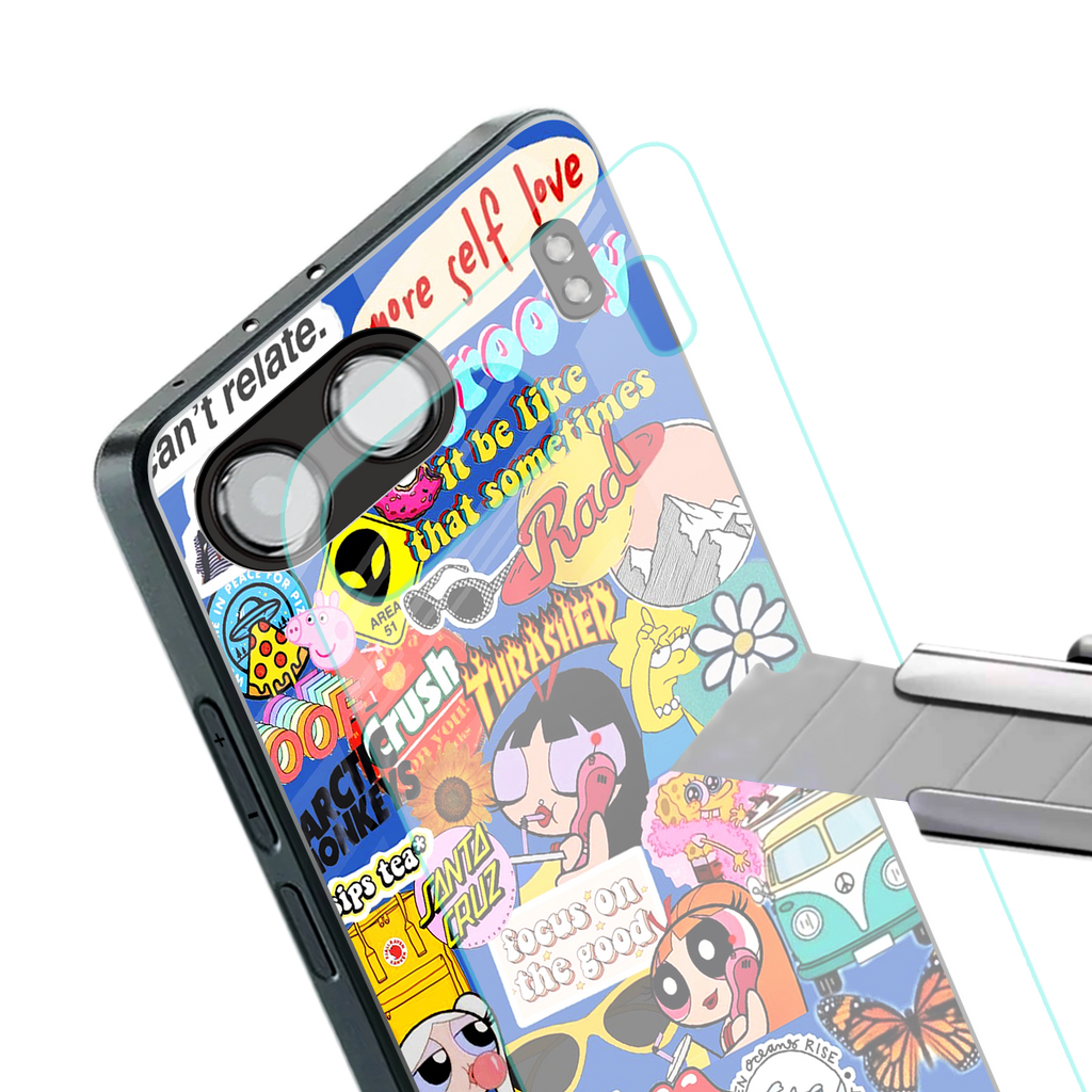 classic collage aesthetic back phone cover | glass case for oneplus nord 4