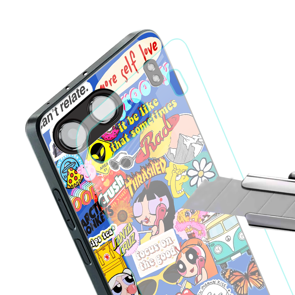 classic collage aesthetic back phone cover | glass case for oneplus nord 4