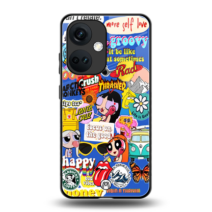 classic collage aesthetic back phone cover | glass case for oneplus nord ce 3