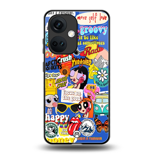 classic collage aesthetic back phone cover | glass case for oneplus nord ce 3