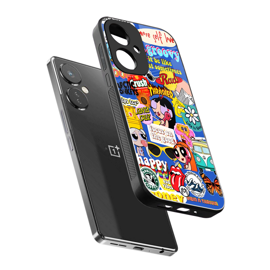 classic collage aesthetic back phone cover | glass case for oneplus nord ce 3