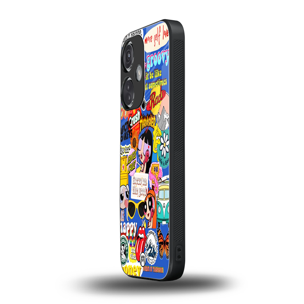 classic collage aesthetic back phone cover | glass case for oneplus nord ce 3