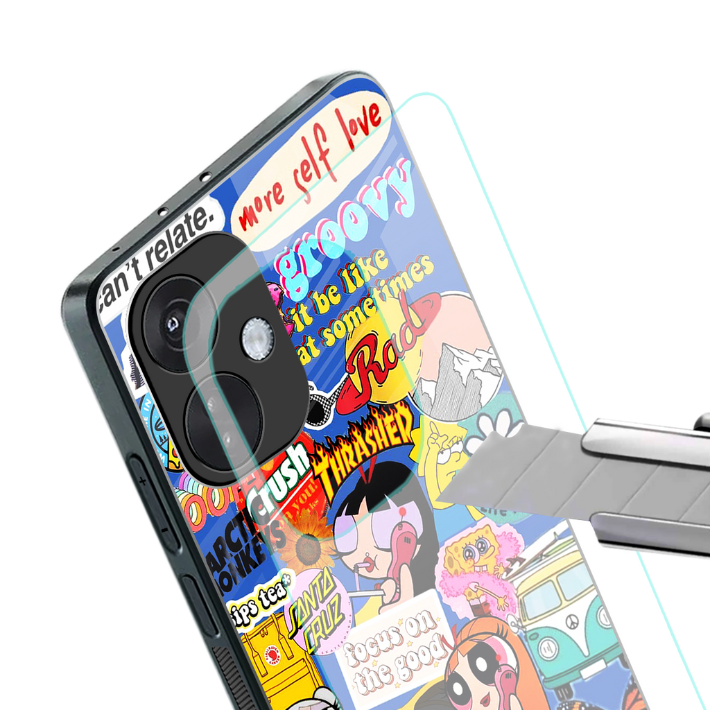 classic collage aesthetic back phone cover | glass case for oneplus nord ce 3