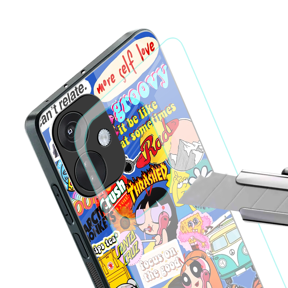 classic collage aesthetic back phone cover | glass case for oneplus nord ce 3