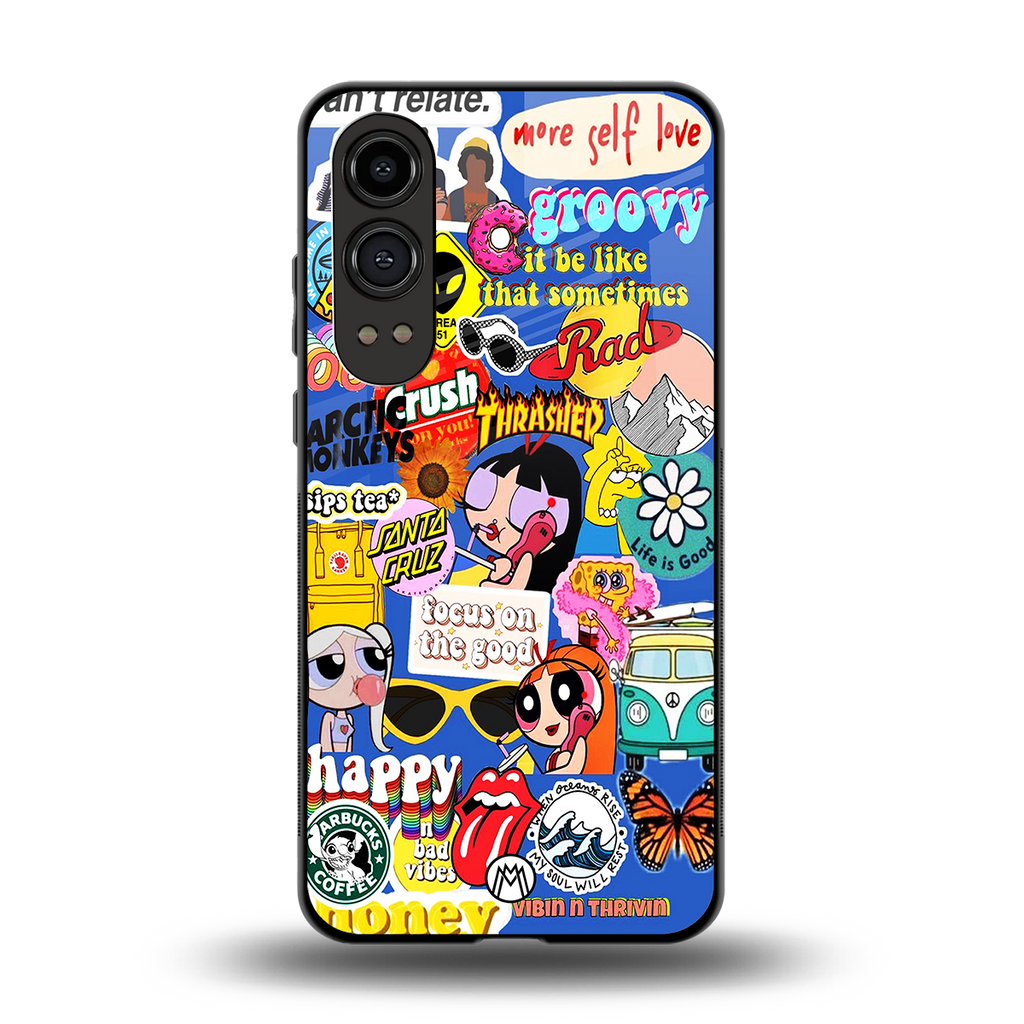 classic collage aesthetic back phone cover | glass case for oneplus nord ce 4 lite