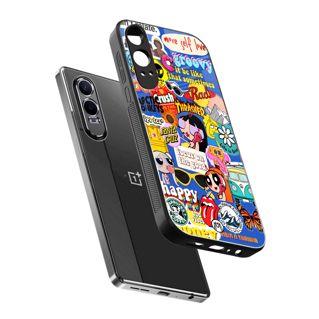 classic collage aesthetic back phone cover | glass case for oneplus nord ce 4 lite