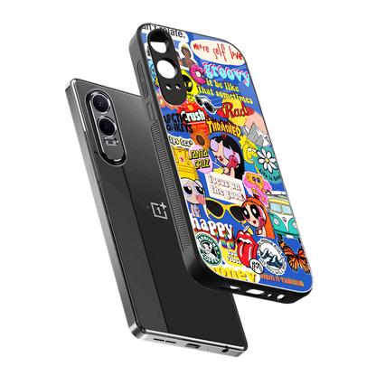 classic collage aesthetic back phone cover | glass case for oneplus nord ce 4 lite