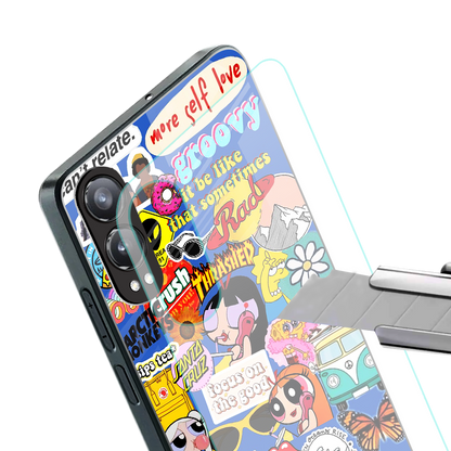 classic collage aesthetic back phone cover | glass case for oneplus nord ce 4 lite