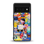 classic collage aesthetic back phone cover | glass case for google pixel 6 pro