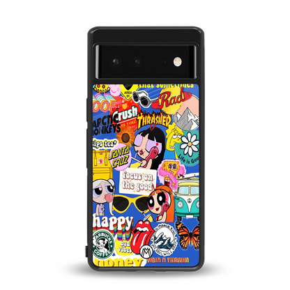 classic collage aesthetic back phone cover | glass case for Google Pixel 6A