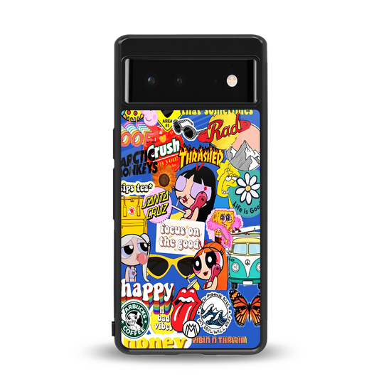 classic collage aesthetic back phone cover | glass case for Google Pixel 6A